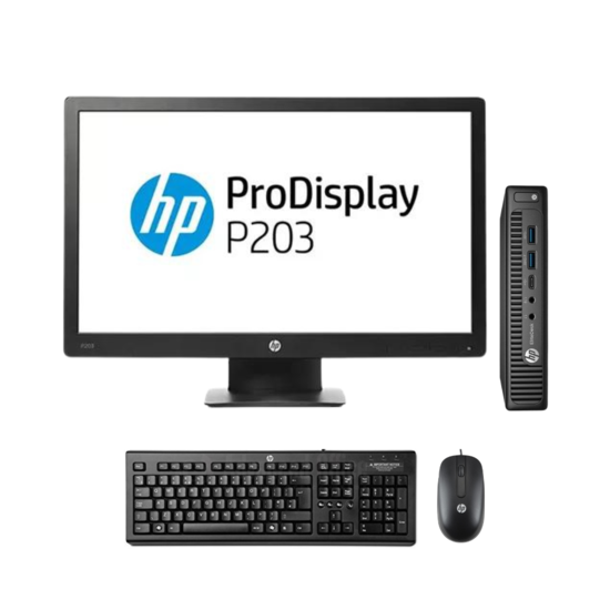 HP ProDesk 800 G2 USFF + Ecran HP ProDisplay P203 (Remis à Neuf)
