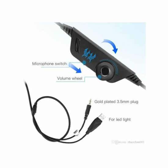 G7500 Gaming Casque avec Led Microphone pour Xbox , PS4 , Ordinateur 4