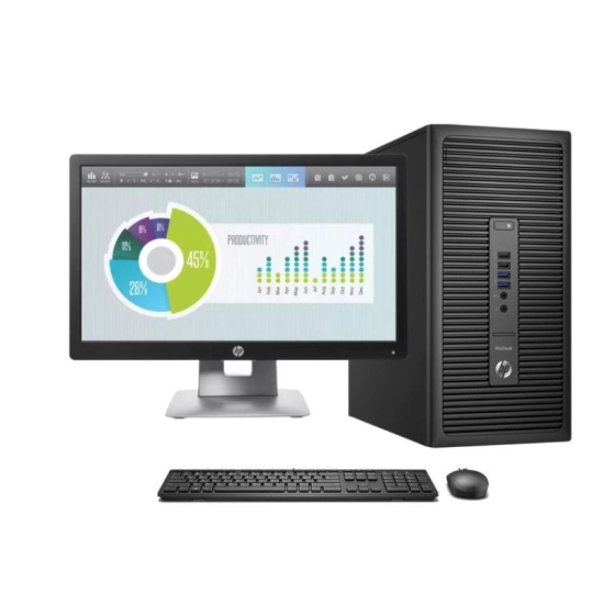 HP ProDesk 600 G2 MT i5 • 8Go RAM • HDD 500Go • Écran HP EliteDisplay E202 20” HD 1