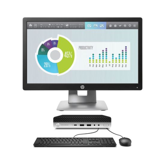 Pack PC HP PRODESK 400 G5 Mini + HP EliteDisplay E202 1