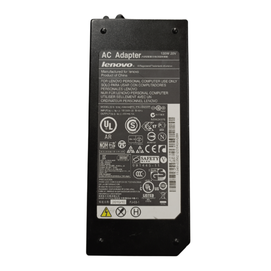 Chargeur ordinateur portable Lenovo 20V /6.75A / 135W 1